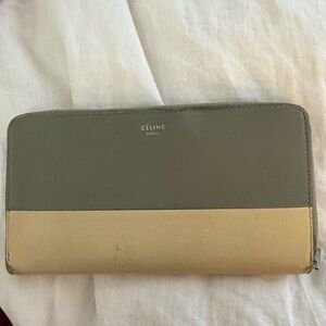 Celine Two-Toned Continental Zip Around Wallet